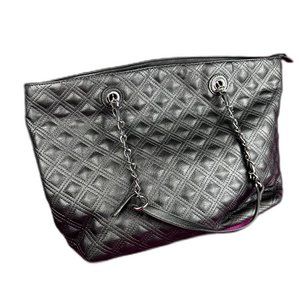 CHARMING CHARLIE QUILTED TITANIUM SHOULDER BAG